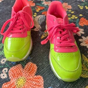 Reebok Bright Pink and Lime Sneakers